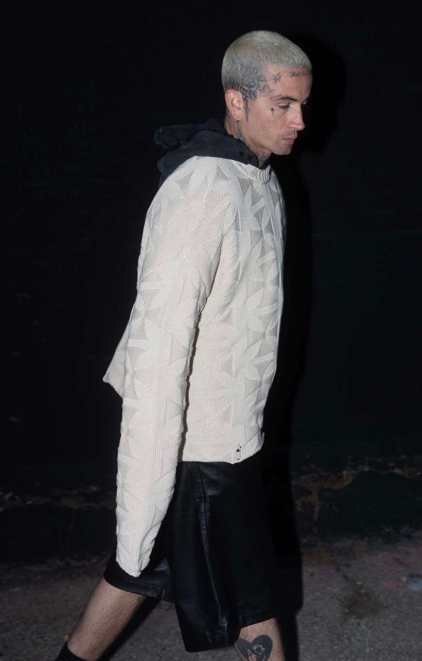 【ASKYURSELF】Destroyer Knit Hoodie DESTROYER KNIT HOODIE - ASKYURSELF