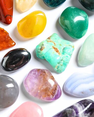 colorful tumbled gemstones